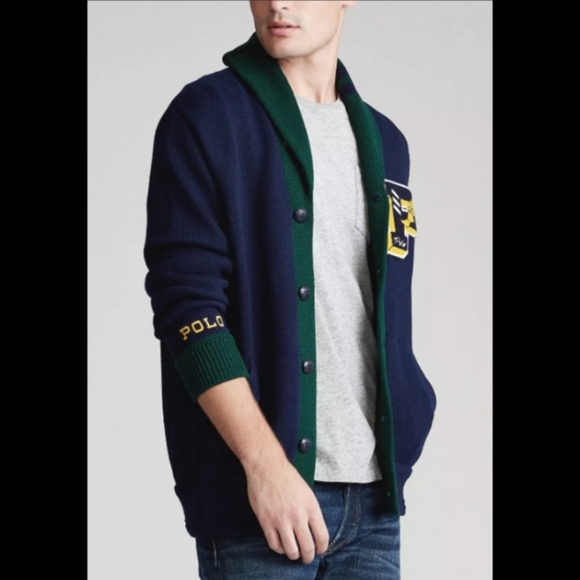 Polo Ralph Lauren P-wing Letterman Cardigan Size Small - Picture 5 of 11
